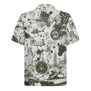 US Army Aloha Shirt, America 250th Anniversary Military Beach Shirt