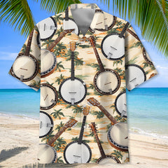 5-String Banjo Tropical Beach Hawaiian Shirt