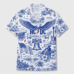 AC/DC America 250 Eagle Flag Hawaiian Shirt