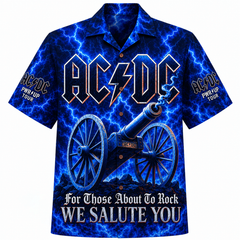 AC/DC PWR UP Tour Blue Lightning Hawaiian Shirt