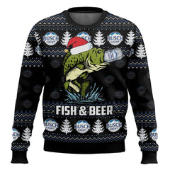 Busch Light Fish And Beer Ugly Sweater