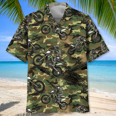 Camouflage Dirt Bike Racing Hawaiian Shirt