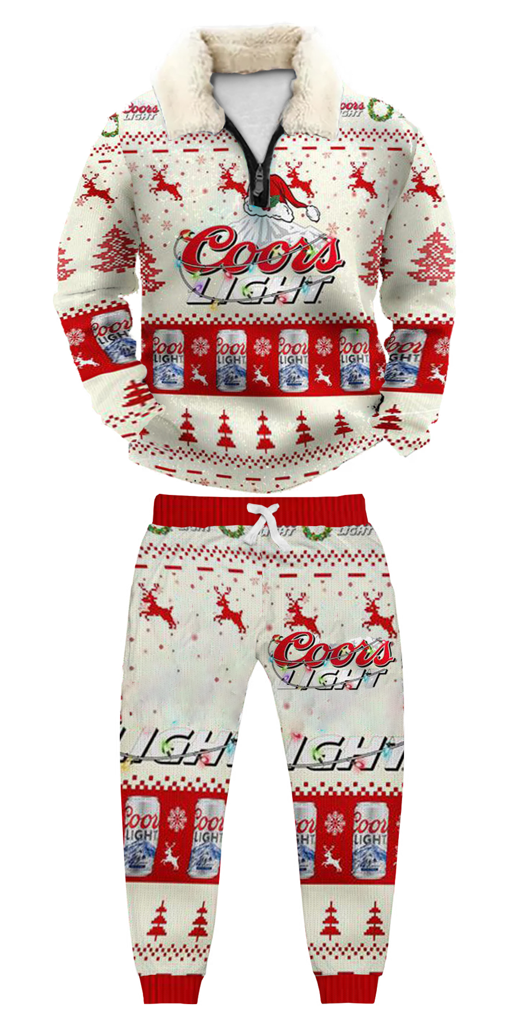 Christmas Ugly Quarter Zip Sweatshirt & Sweatpant Set Edition126