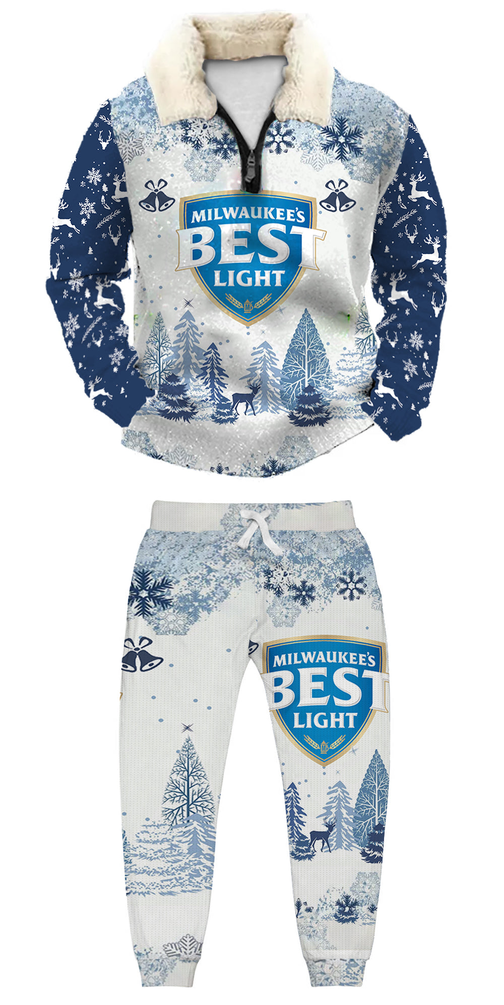 Christmas Ugly Quarter Zip Sweatshirt & Sweatpant Set Edition127