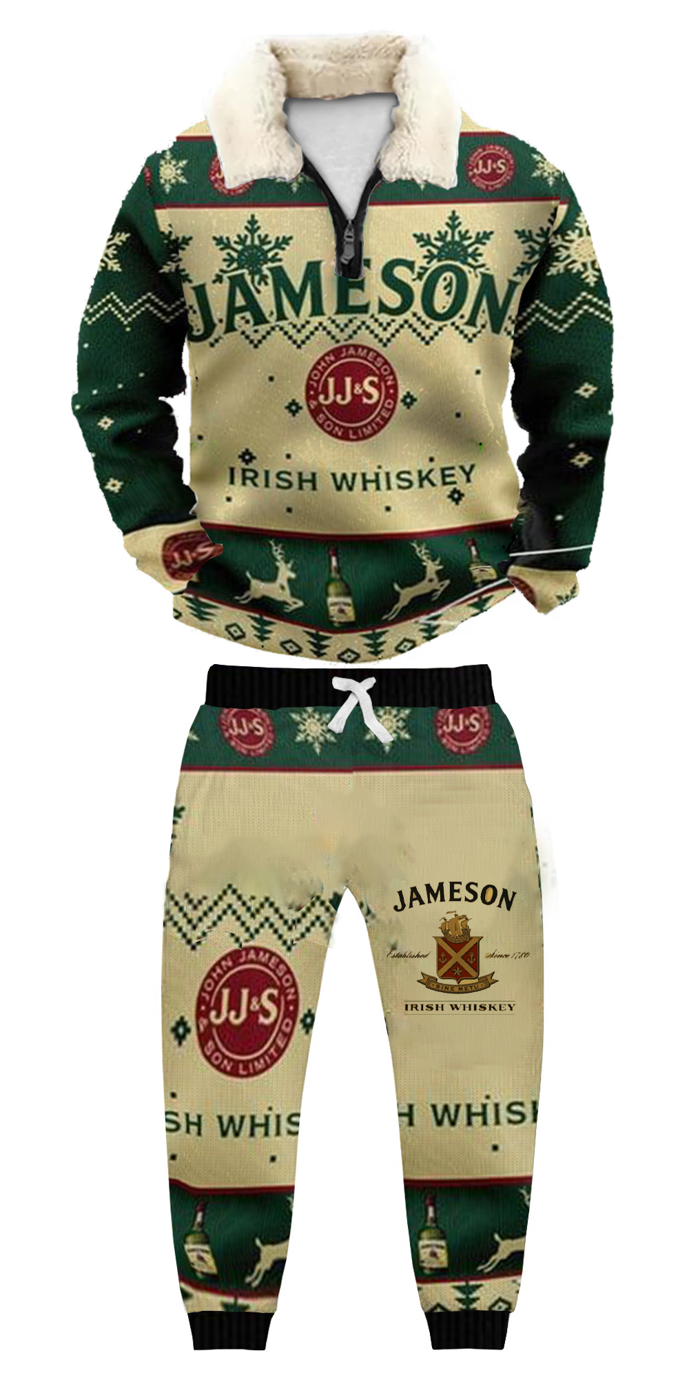 Christmas Ugly Quarter Zip Sweatshirt & Sweatpant Set Edition128