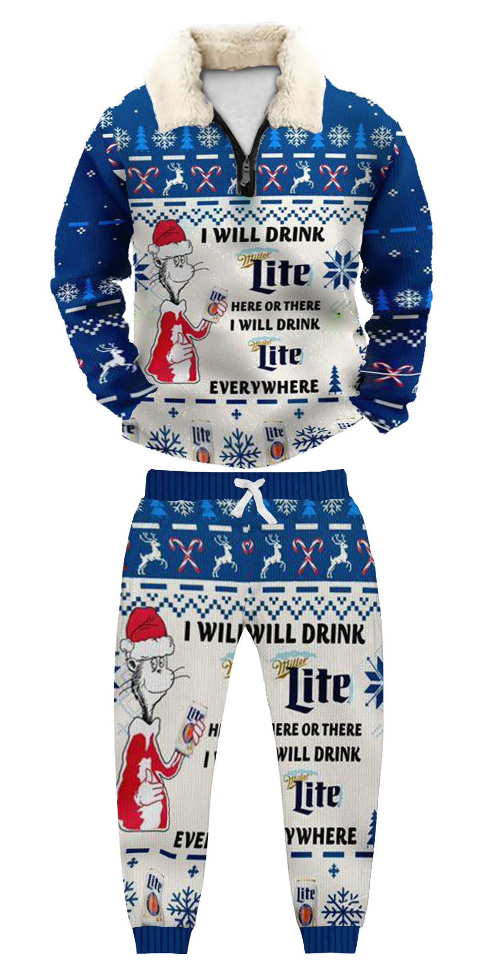 Christmas Ugly Quarter Zip Sweatshirt & Sweatpant Set Edition130