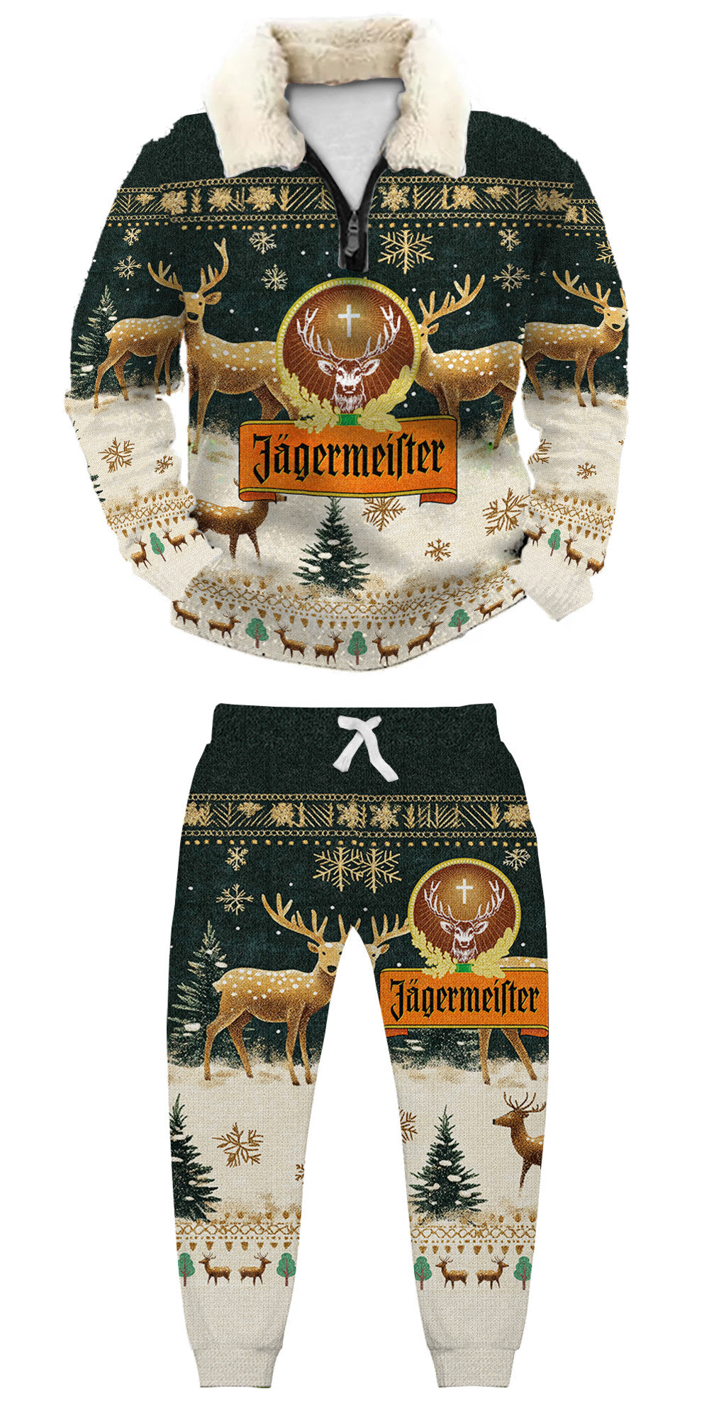 Christmas Ugly Quarter Zip Sweatshirt & Sweatpant Set Edition132