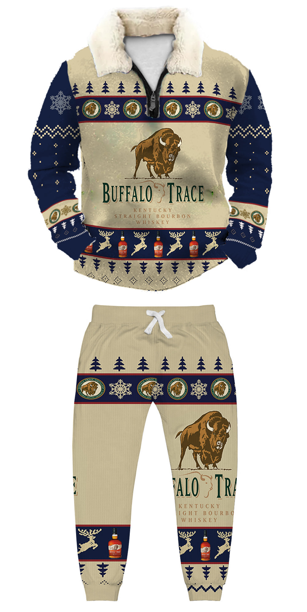 Christmas Ugly Quarter Zip Sweatshirt & Sweatpant Set Edition133