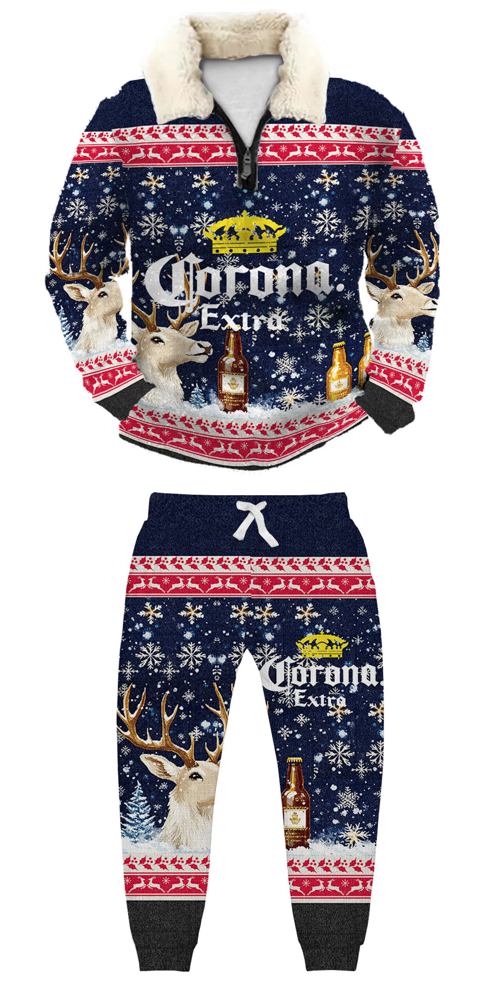 Christmas Ugly Quarter Zip Sweatshirt & Sweatpant Set Edition134