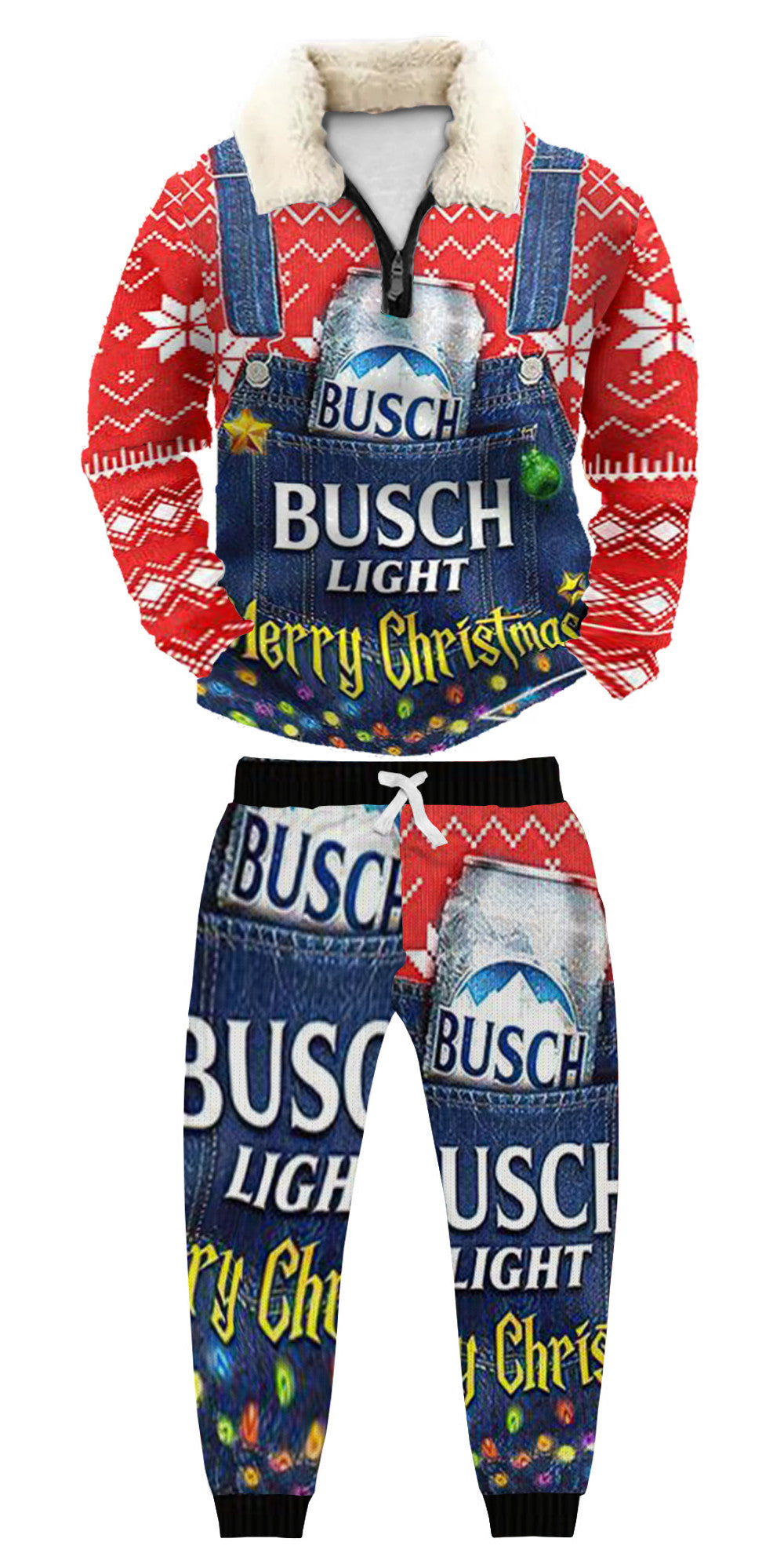 Christmas Ugly Quarter Zip Sweatshirt & Sweatpant Set Edition136