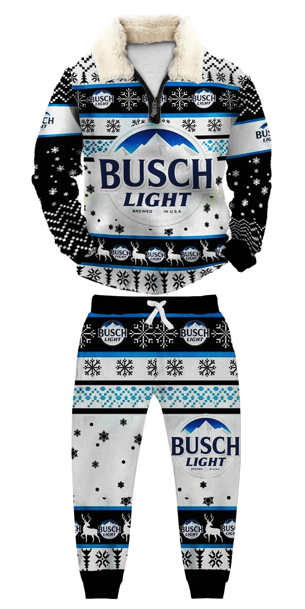 Christmas Ugly Quarter Zip Sweatshirt & Sweatpant Set Edition138