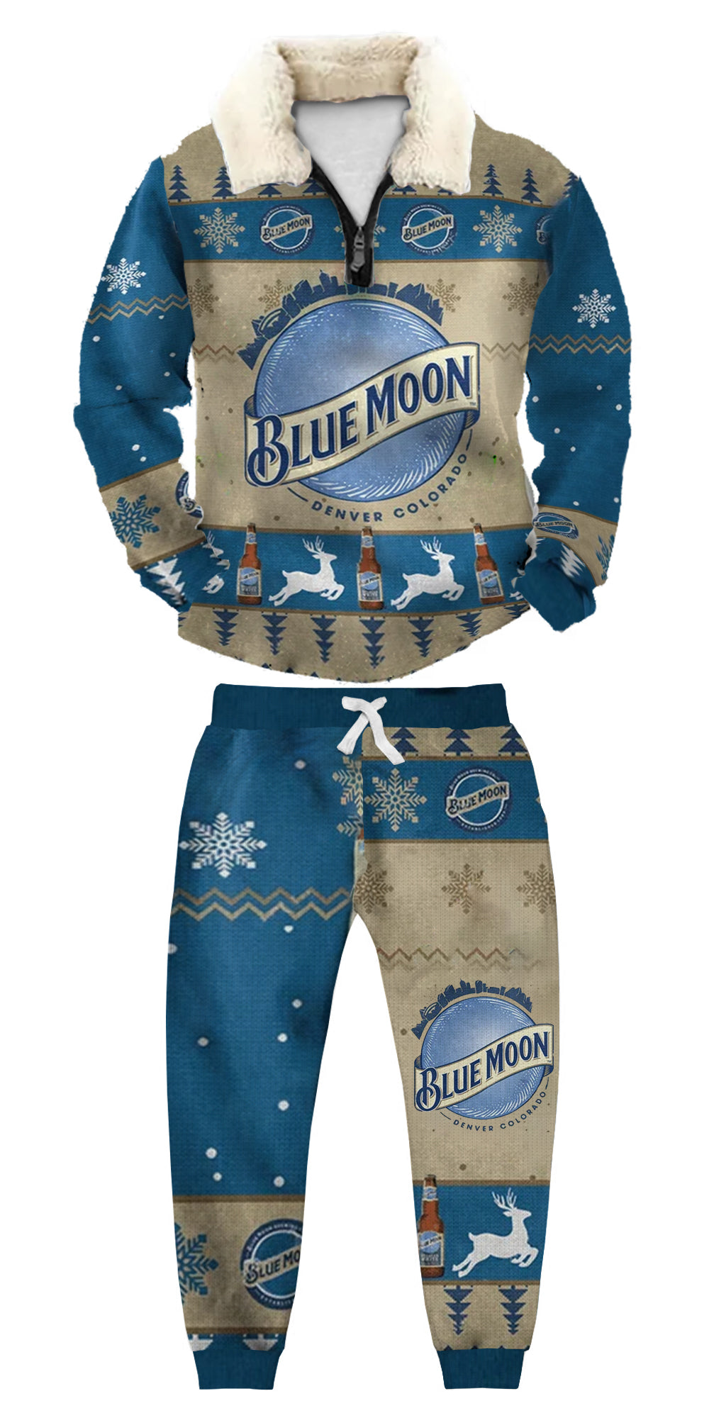 Christmas Ugly Quarter Zip Sweatshirt & Sweatpant Set Edition139