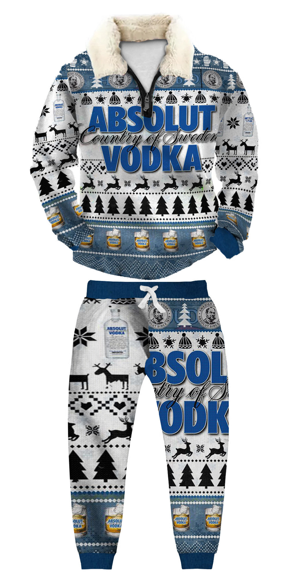 Christmas Ugly Quarter Zip Sweatshirt & Sweatpant Set Edition141