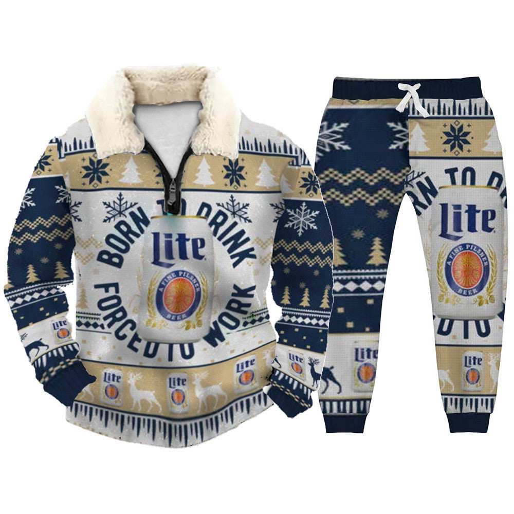 Christmas Ugly Quarter Zip Sweatshirt & Sweatpant Set Edition146