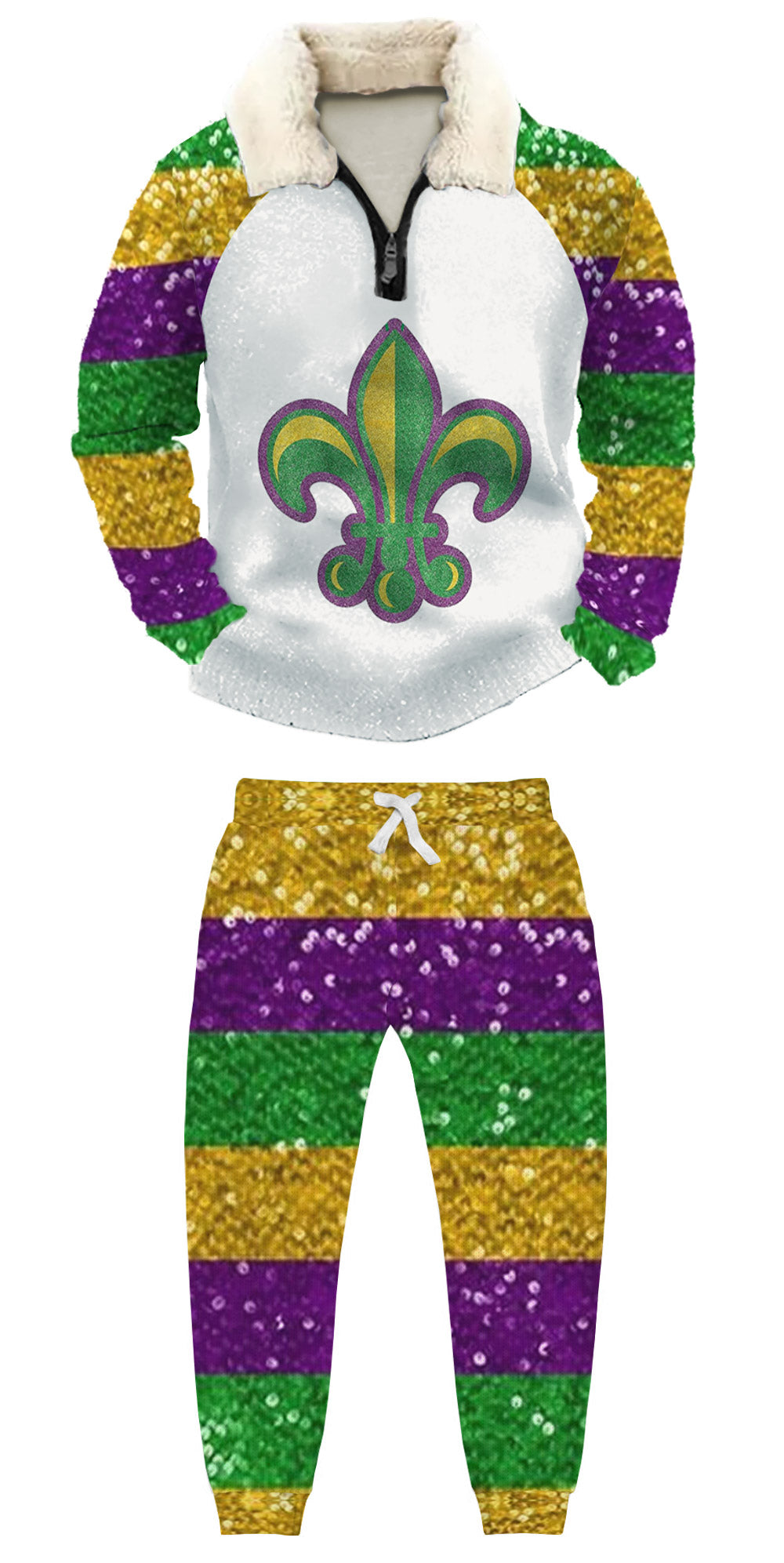 Christmas Ugly Quarter Zip Sweatshirt & Sweatpant Set Edition152