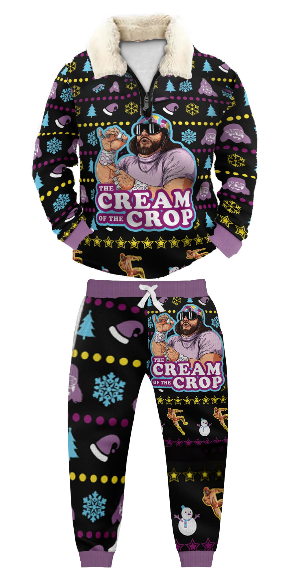 Christmas Ugly Quarter Zip Sweatshirt & Sweatpant Set Edition153