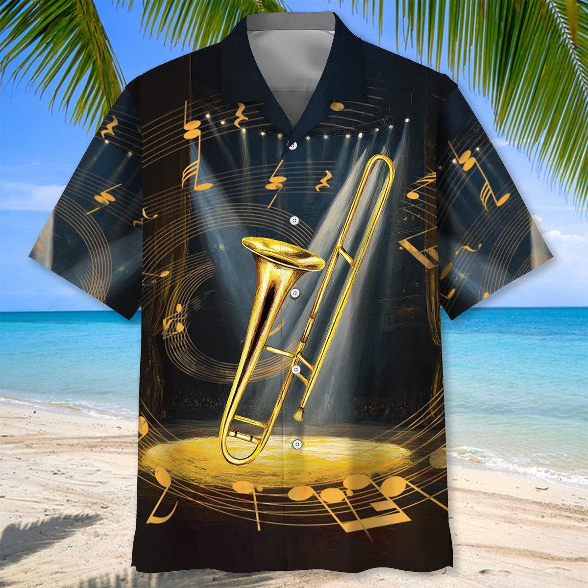 Classic Vintage Trombone Hawaiian Shirt