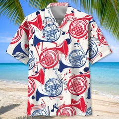 French Horn USA Hawaiian Shirt