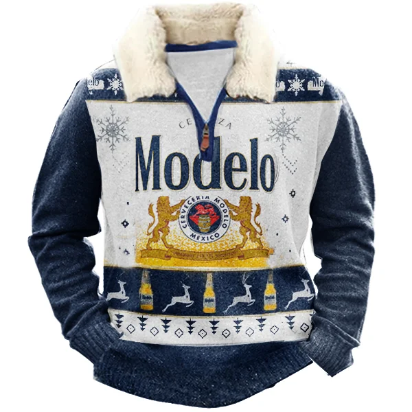 Gold Accent Christmas Ugly Quarter Zip Sweatshirt