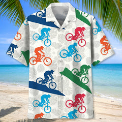 Mountain Bike Down Hill Tropical Hawaiian Shirt