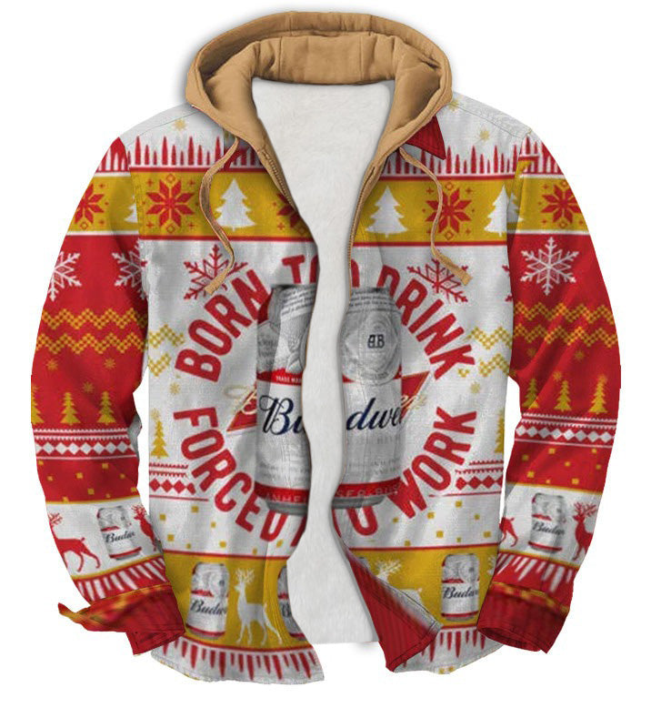 Patchwork classic Geometric Ugly Zip Hoodie