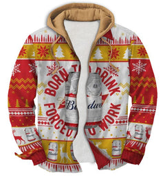 Patchwork classic Geometric Ugly Zip Hoodie