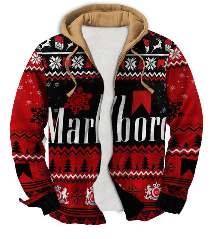 Red classic Geometric Ugly Zip Hoodie