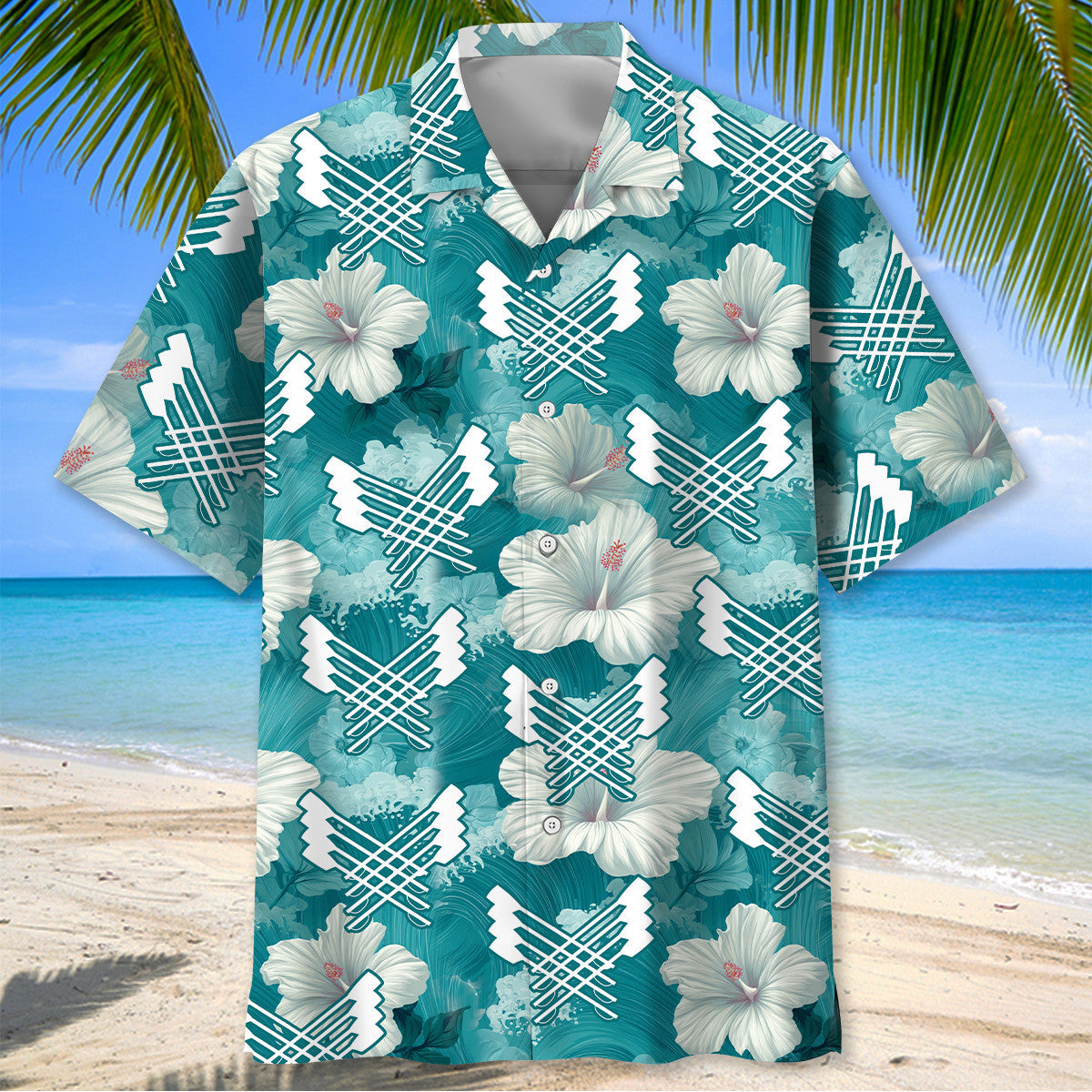 Rowing Blue Hibiscus Hawaiian Shirt