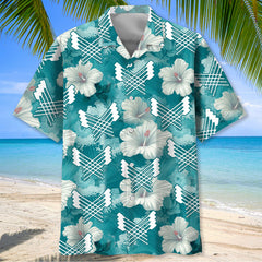 Rowing Blue Hibiscus Hawaiian Shirt