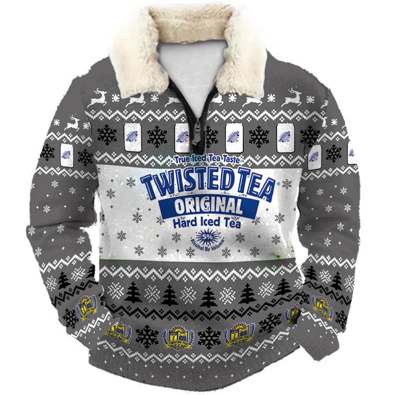 Snowy Christmas Ugly Quarter Zip Sweatshirt