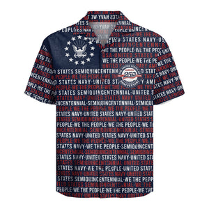 US Navy Anniversary Hawaiian Shirt, America 250th Patriotic Aloha Shirt