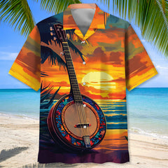 5-String Banjo On The Beach Hawaiian Shirt