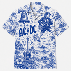 AC/DC Blue Toile Hawaiian Shirt