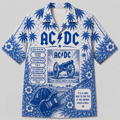 AC/DC Blue Tropical Greatest Hits Hawaiian Shirt