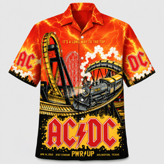 AC/DC PWR UP Roller Coaster Train Hawaiian Shirt