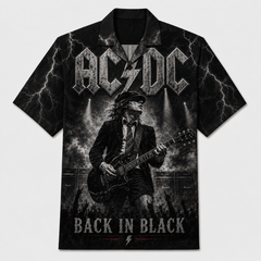 Back In Black High Voltage Rock Guitar Hawaiian Shirt