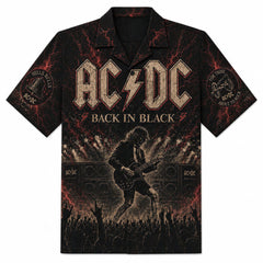 Back In Black Lightning Rock Hawaiian Shirt