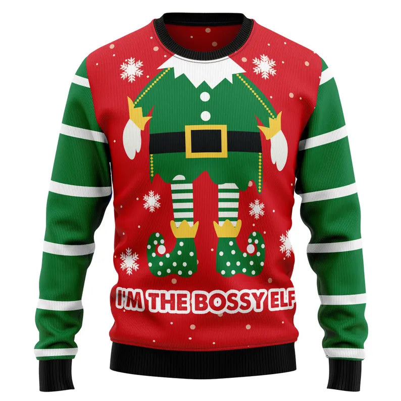 Bossy Elf Christmas Ugly Sweater