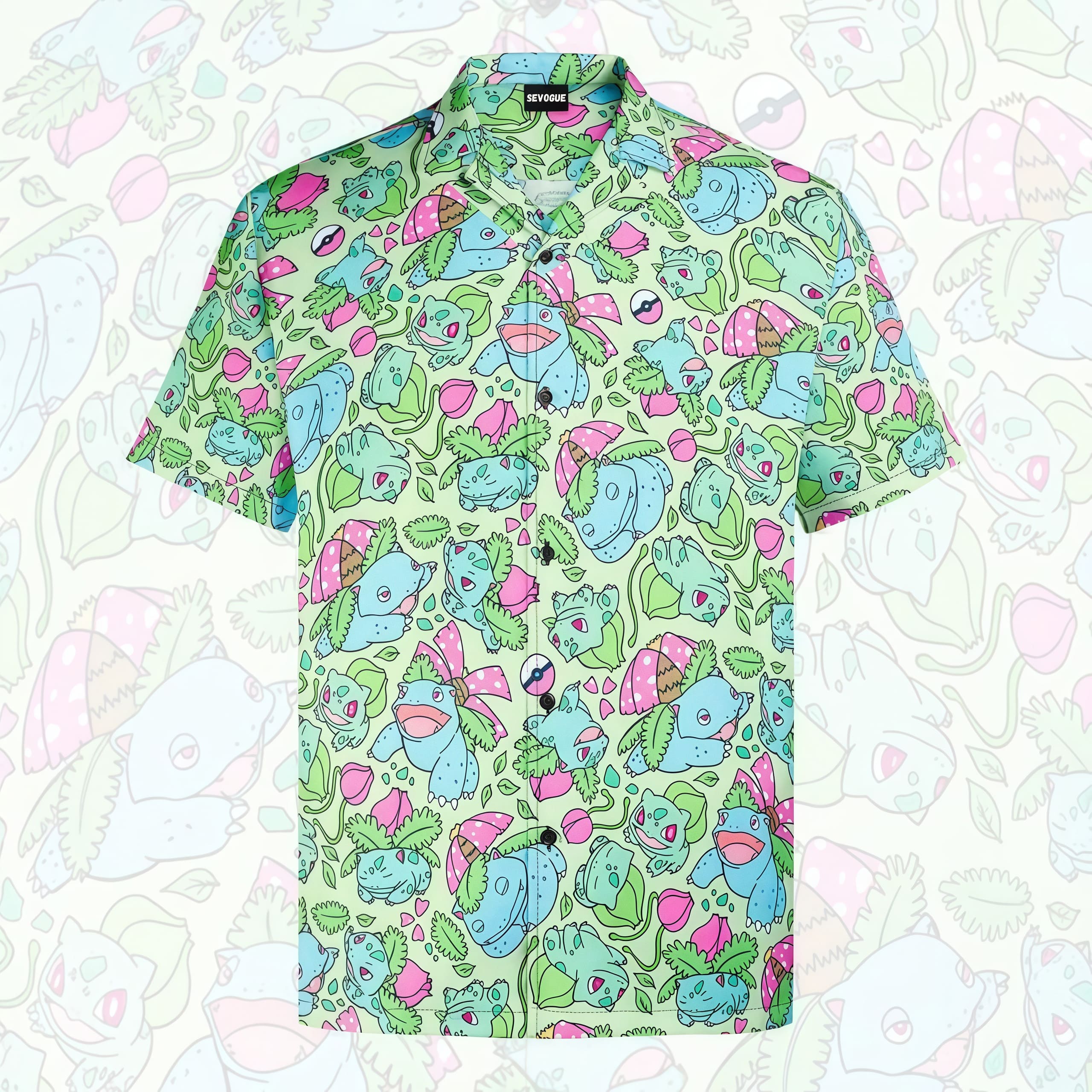 Bulbasaur,Ivysaur and Venusaur Unisex Hawaiian Shirt