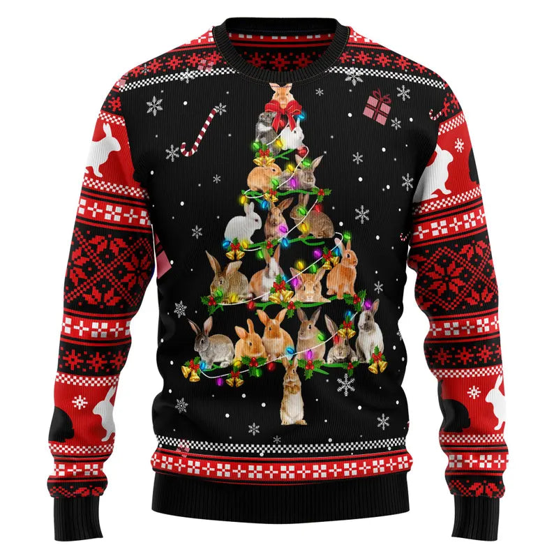 Bunny Christmas Tree Ugly Sweater