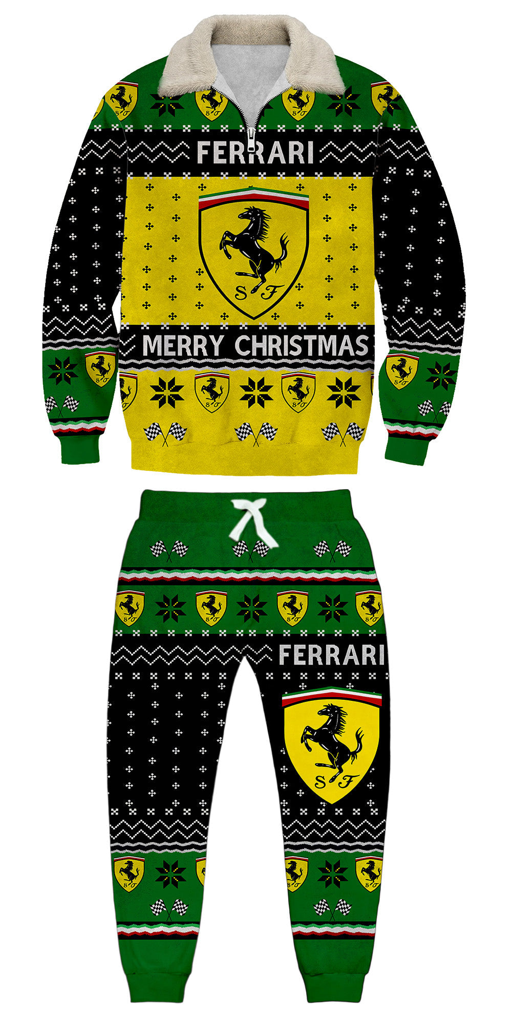 Christmas Ugly Quarter Zip Sweatshirt & Sweatpant Set Edition177