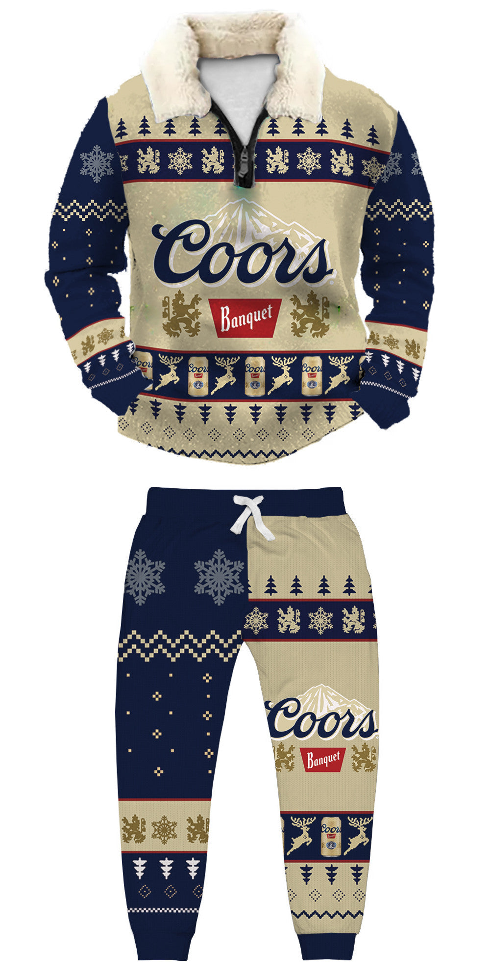 Christmas Ugly Quarter Zip Sweatshirt & Sweatpant Set Edition180