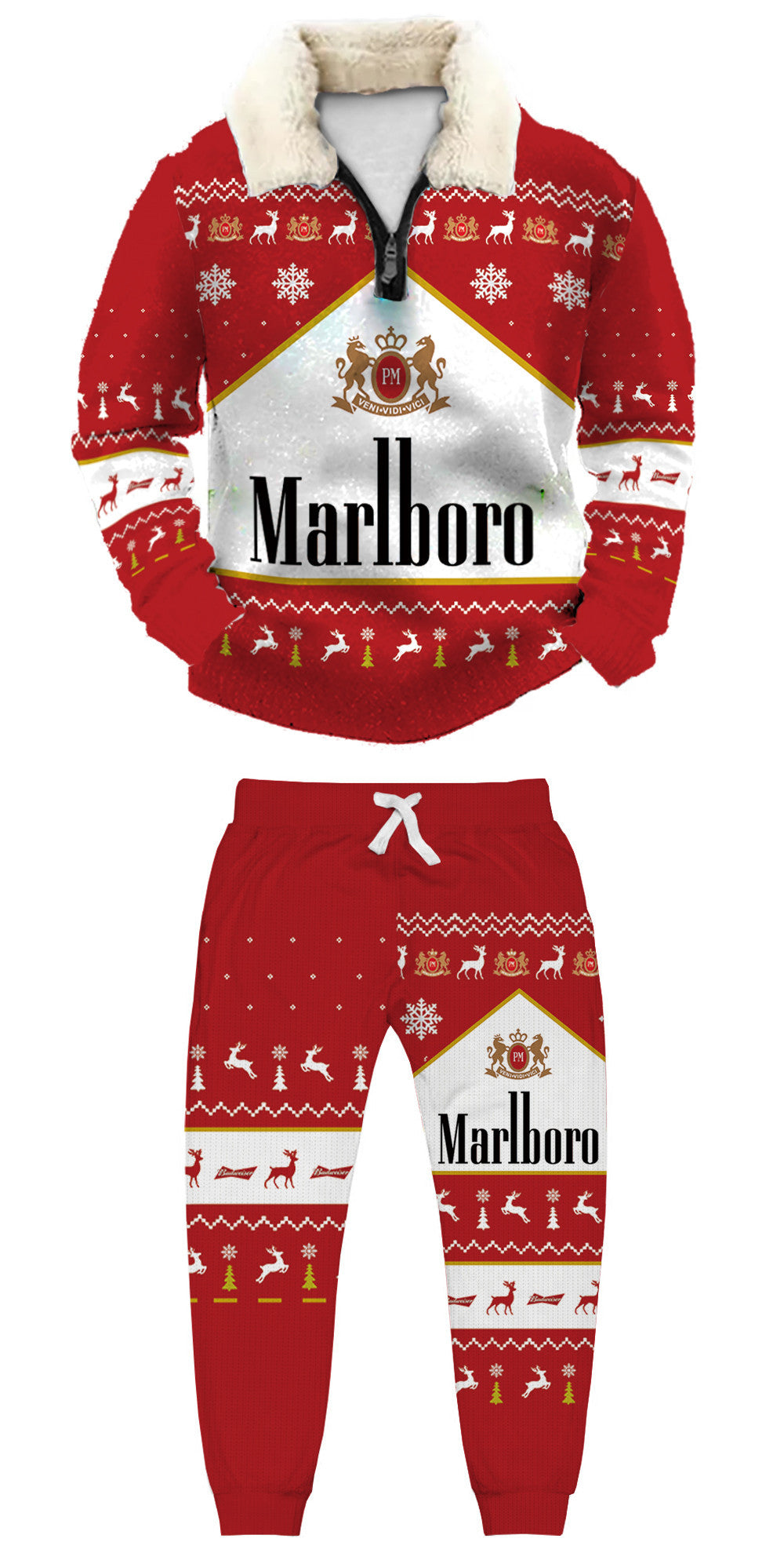 Christmas Ugly Quarter Zip Sweatshirt & Sweatpant Set Edition181