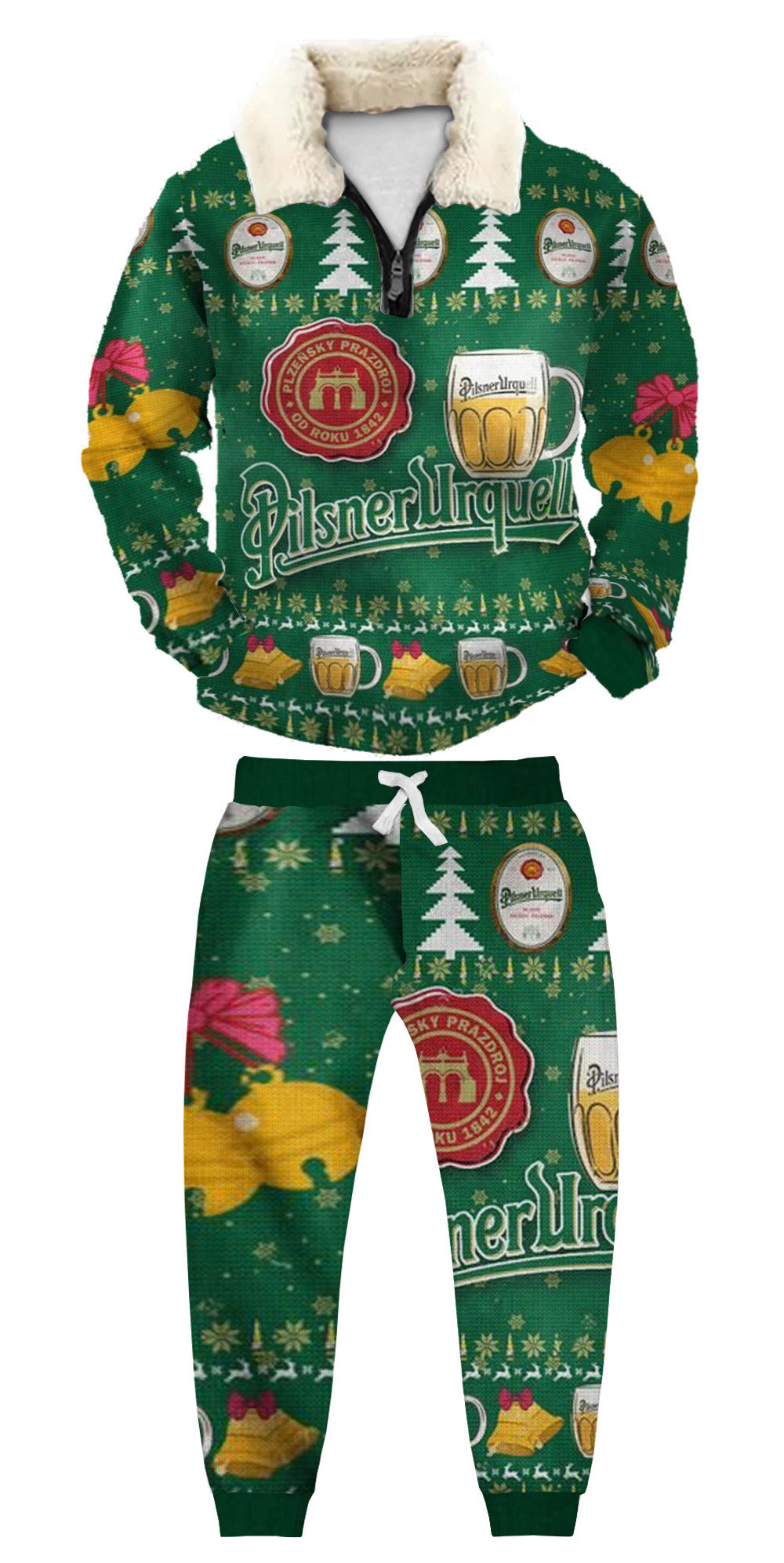 Christmas Ugly Quarter Zip Sweatshirt & Sweatpant Set Edition188