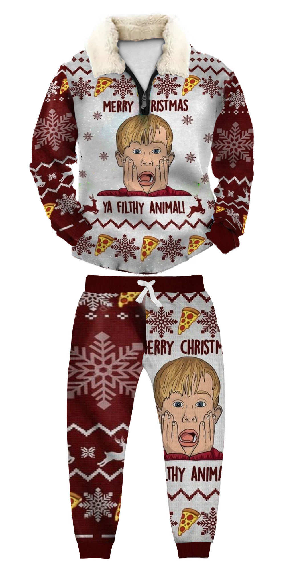 Christmas Ugly Quarter Zip Sweatshirt & Sweatpant Set Edition189