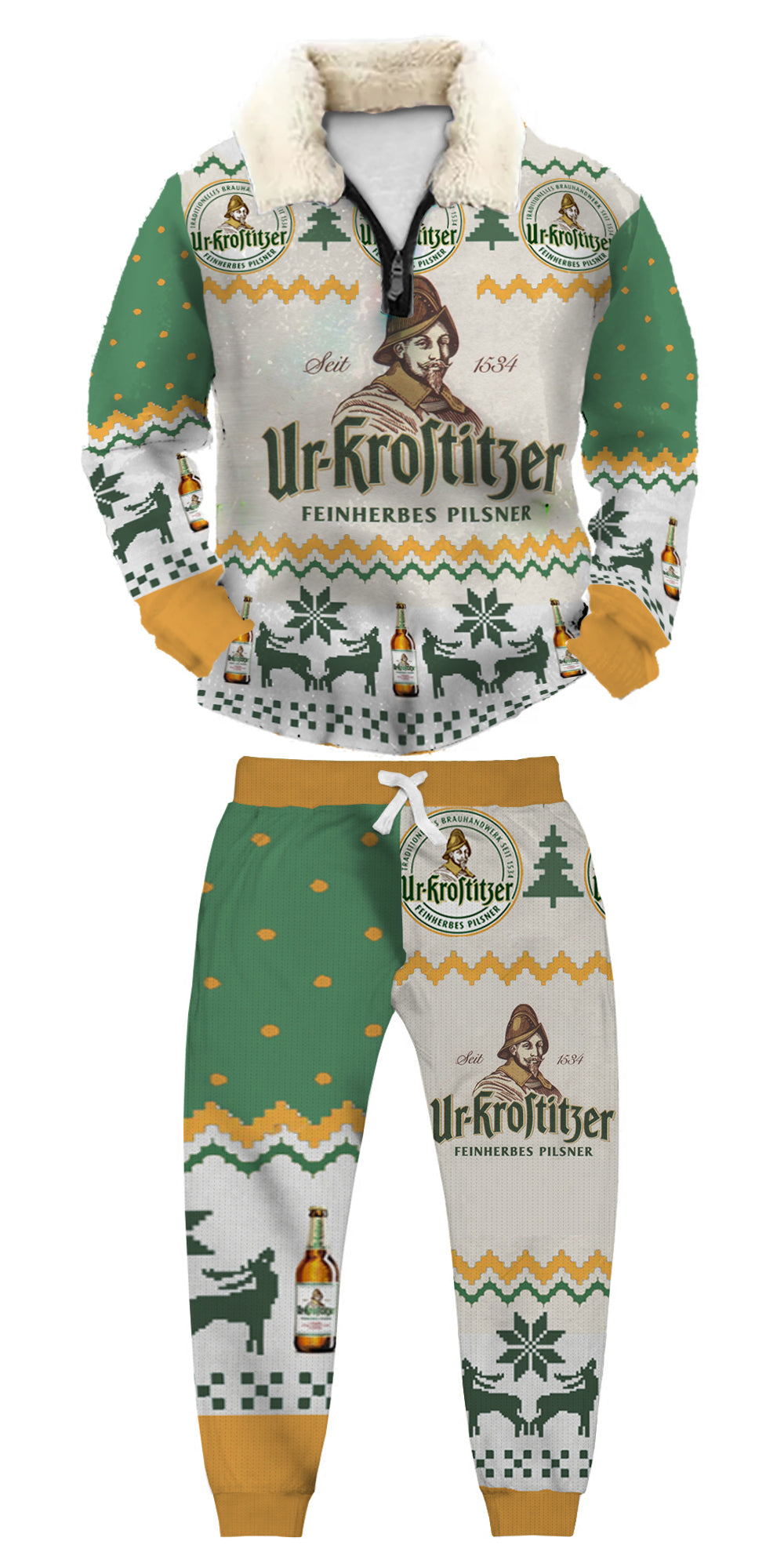 Christmas Ugly Quarter Zip Sweatshirt & Sweatpant Set Edition192