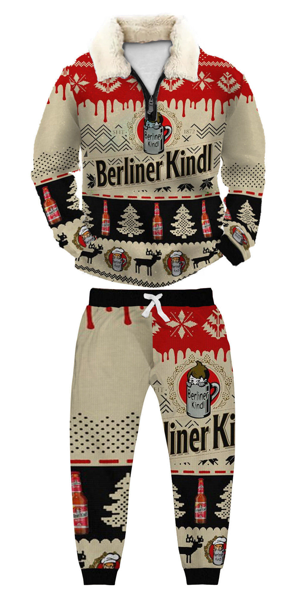 Christmas Ugly Quarter Zip Sweatshirt & Sweatpant Set Edition193