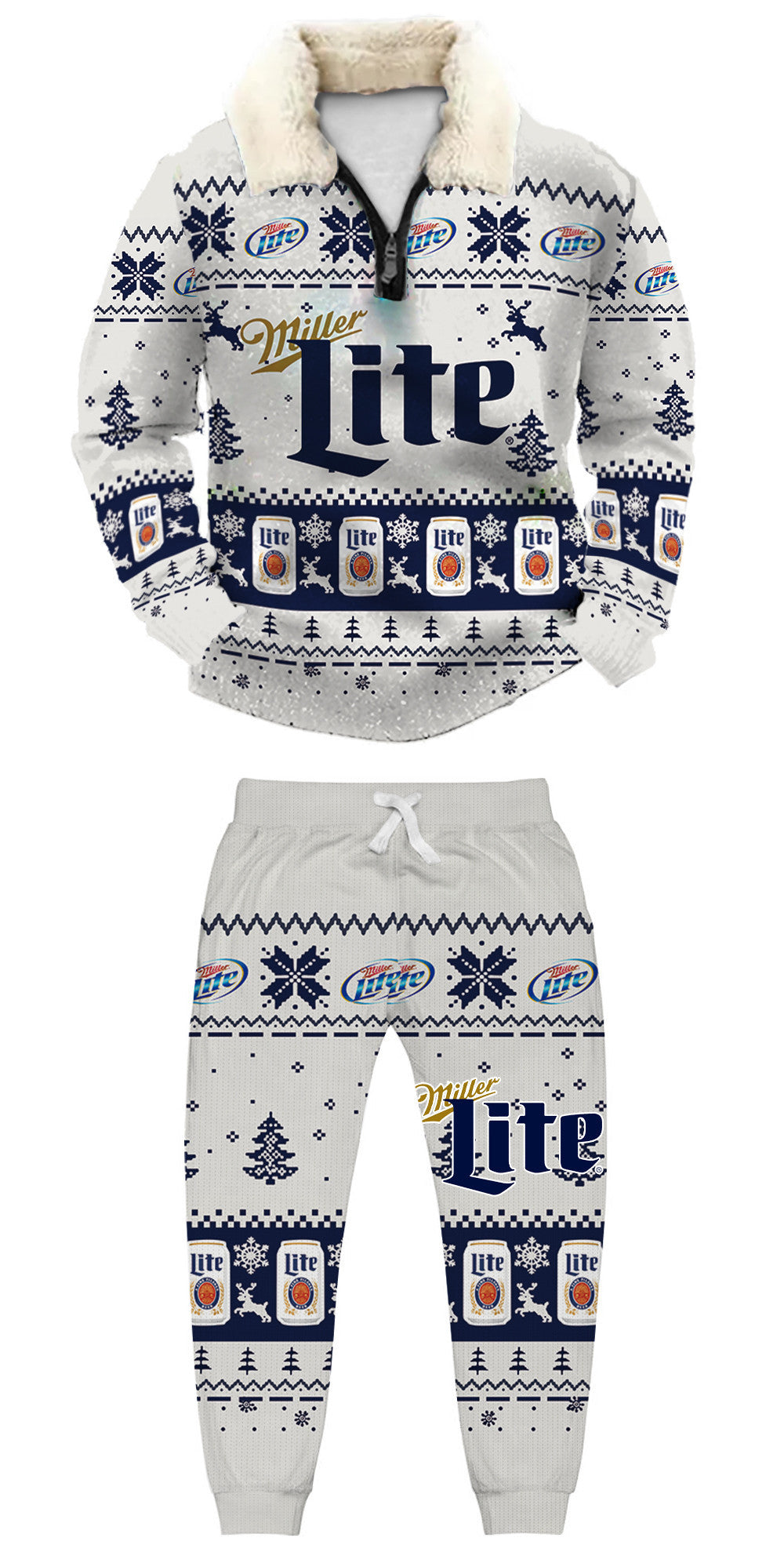 Christmas Ugly Quarter Zip Sweatshirt & Sweatpant Set Edition195