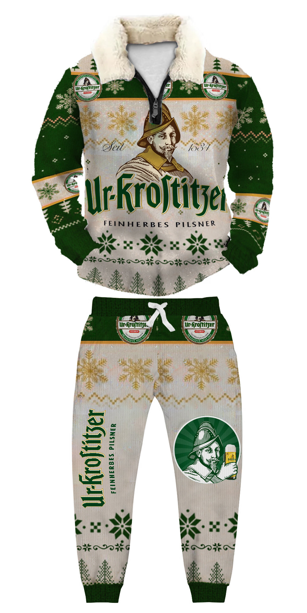 Christmas Ugly Quarter Zip Sweatshirt & Sweatpant Set Edition198