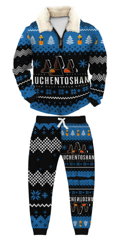 Christmas Ugly Quarter Zip Sweatshirt & Sweatpant Set Edition228